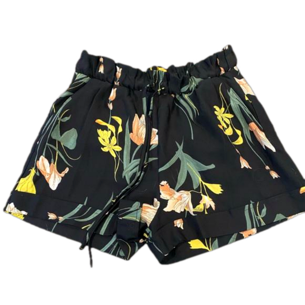 Floral Black Women's Shorts